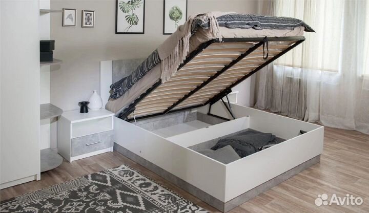 Кровать с подъемным механизмом и матрасом 160х200