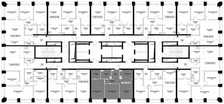 2-к. квартира, 64,6 м², 30/55 эт.