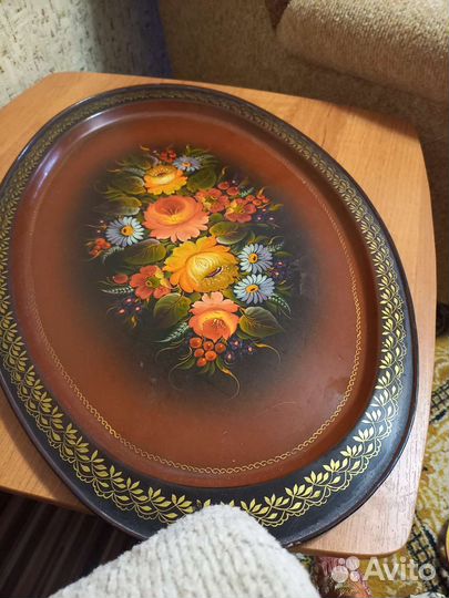Поднос длинная 60 ширина40 ручная роспись