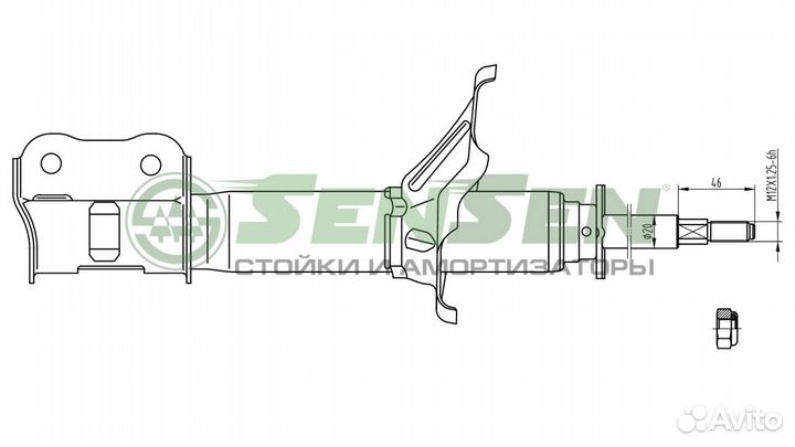 Амортизатор пер HYU accent 1.3-1.6 -05 R 42130146