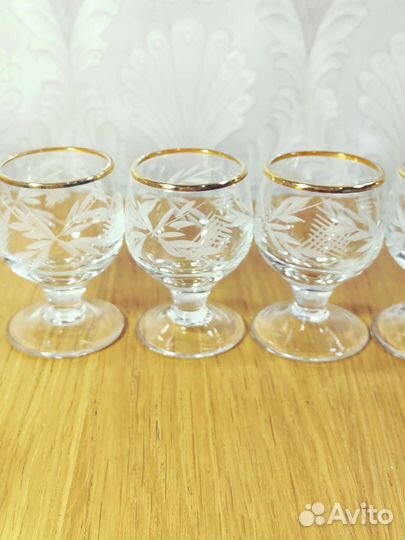 Рюмки стопки СССР хрусталь набор 6 штук