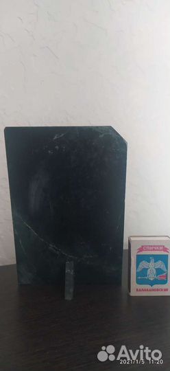 Пейзаж на камне Змеевика 15х10см