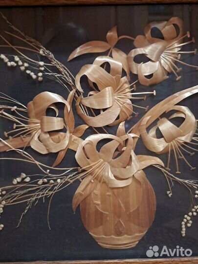 Картина советского периода из соломки