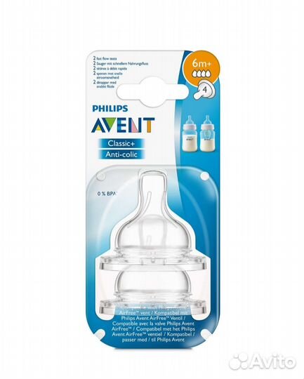 Соска авент anti-colic 6m+