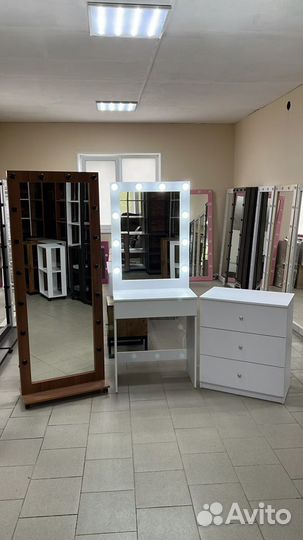 Гримерное зеркало с лампочками