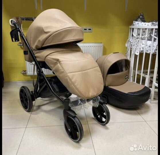 Коляска 2 в 1 эко кожа peppy zoom