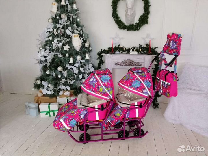 Санки для двойняшек и близнецов Усиленные