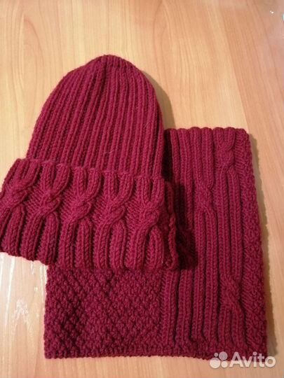Комплект шапка и снуд женский