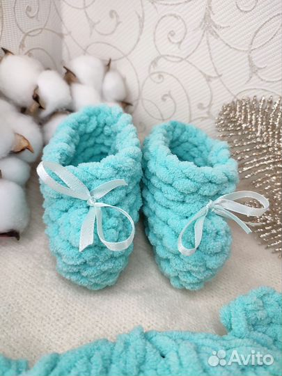 Детские пинетки вязаные ручной работы