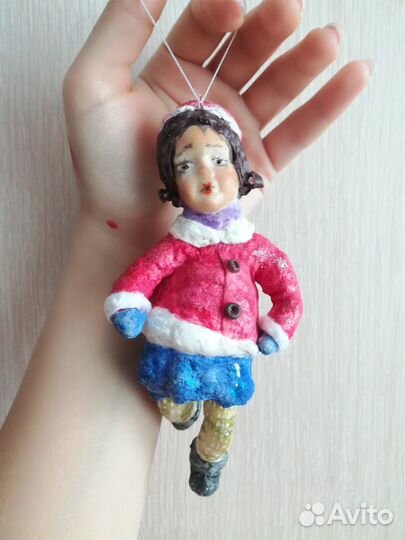 Ватная елочная игрушка