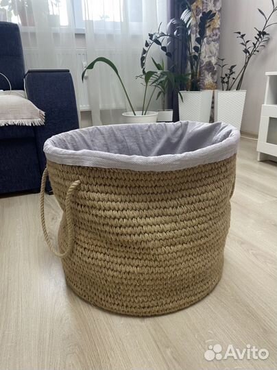 Корзина джутовая большая с ручками