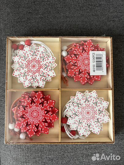 Деревянные елочные игрушки украшения на ёлку