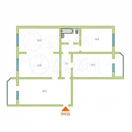 3-к. квартира, 110 м², 5/10 эт.