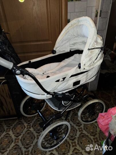 Белая коляска Bebecar (Португалия) на запчасти