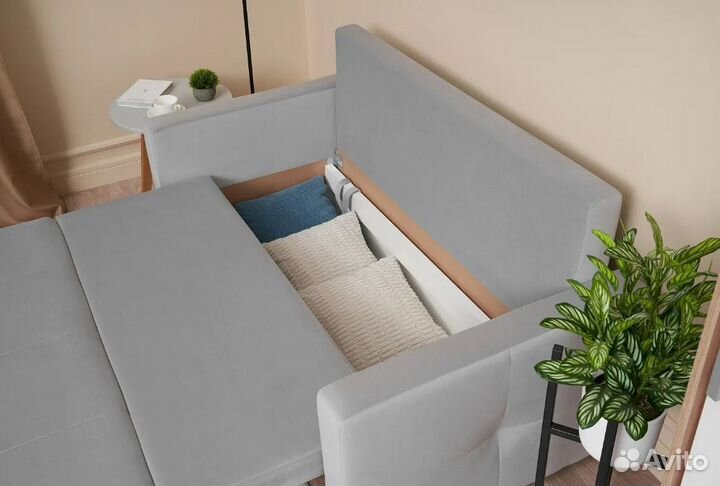 Диван шагающая еврокнижка Вита серый