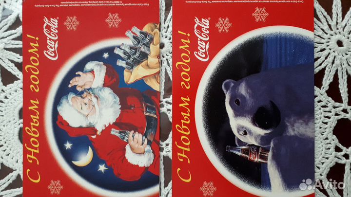 Коллекционные открытки,поднос Coca-Сola Новый год