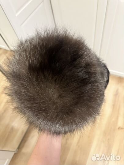 Шапка меховая мужская. Чернобурка. р56
