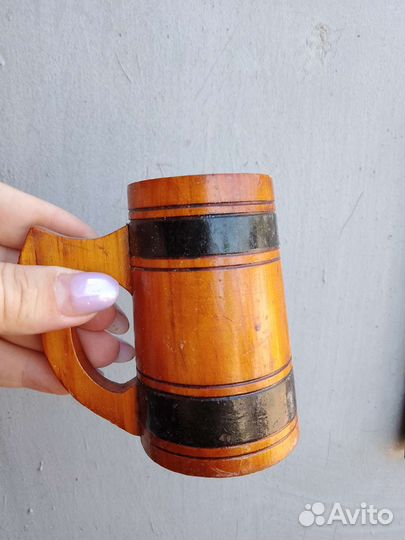 Пивная деревянная кружка