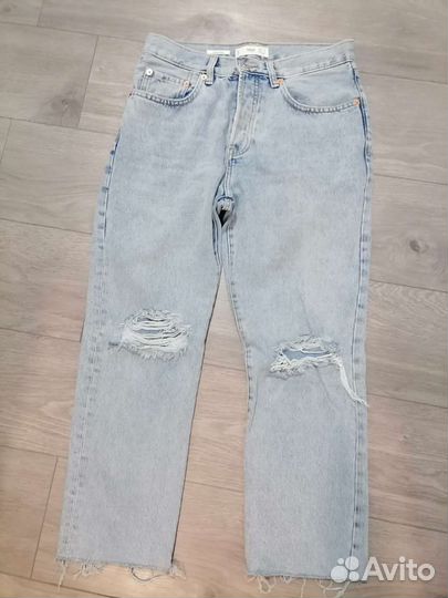 Джинсы женские голубой 38 размер mango denim