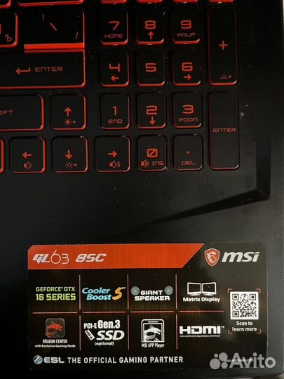 Ноутбук msi gl63