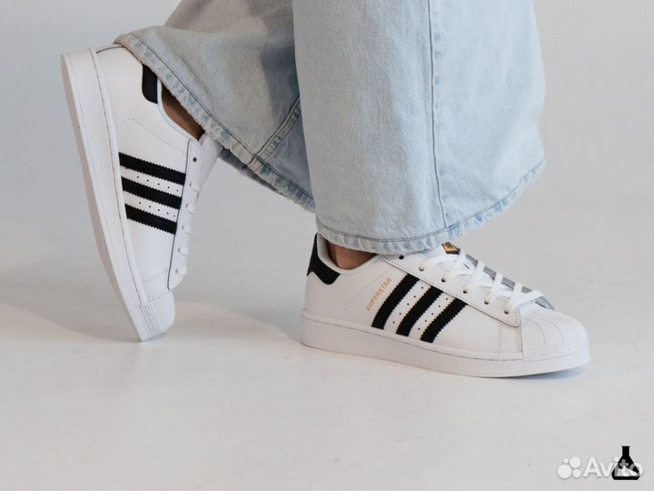 Женские кеды Adidas Superstar White Black