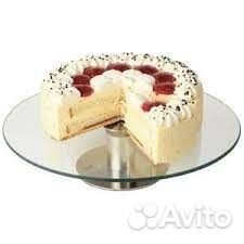 Подставка для торта стекл.вращающаяся высокая 32см