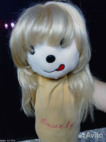 Парик блонд с челкой,Длина 45 см