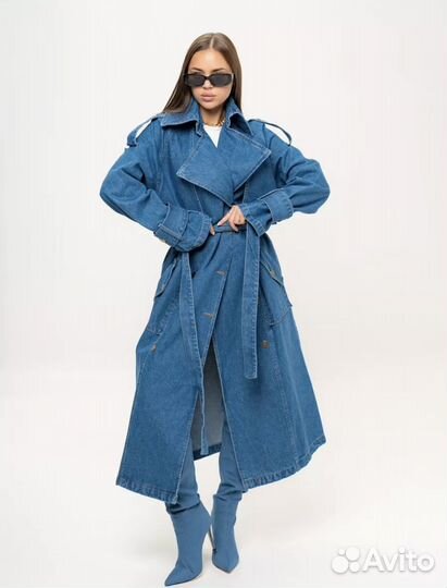 Плащ джинсовый женский
