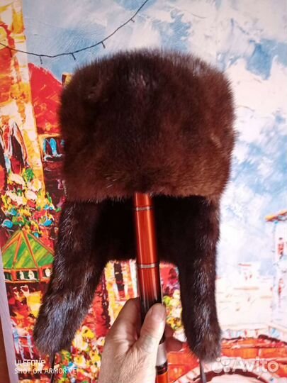 Шапка ушанка норковая