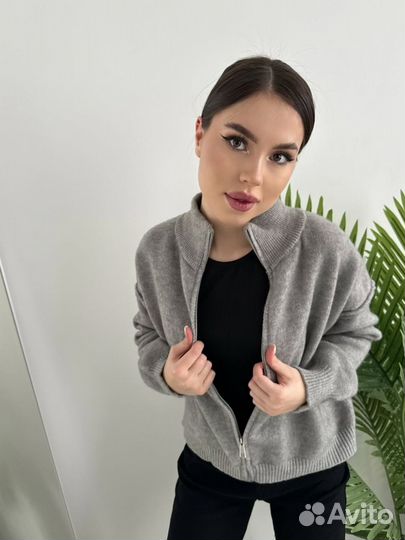 Свитер кардиган на молнии