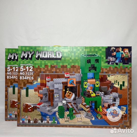 Конструктор майнкрафт (новый) 834 детали