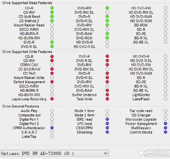 Пишущий привод DVD-RW Sony Optiarc AD-7280