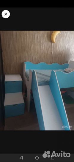 Кровать-чердак с горкой