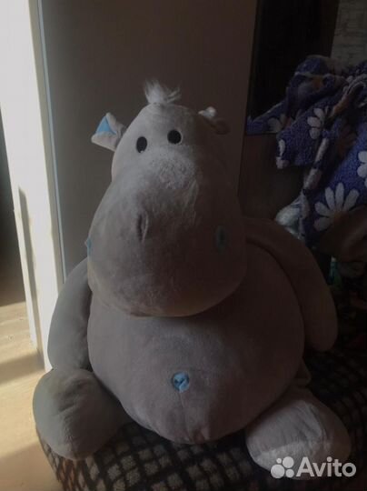 Мягкая игрушка бегемот большой