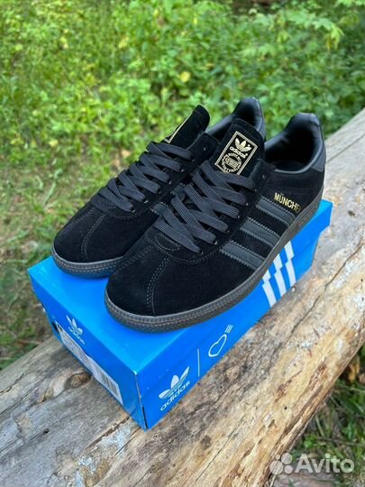 Adidas munchen all black замшевые 42