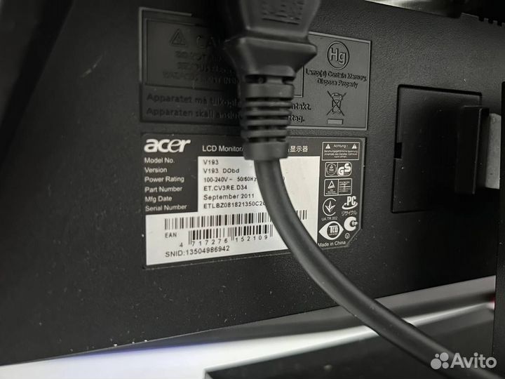 Монитор Acer V193 Dobd 19