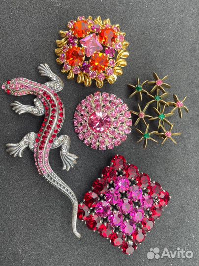 Весеннее очарование брошь винтажная Чехия