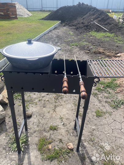 Мангал с печью под казан