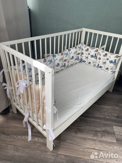 Бортики в кроватку + одеяло