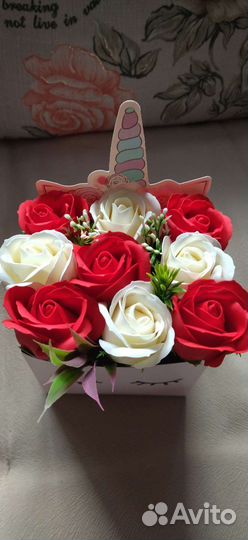 Букет роз из мыла
