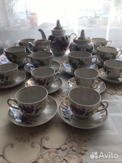 Чайный сервиз Дулево СССР сирень