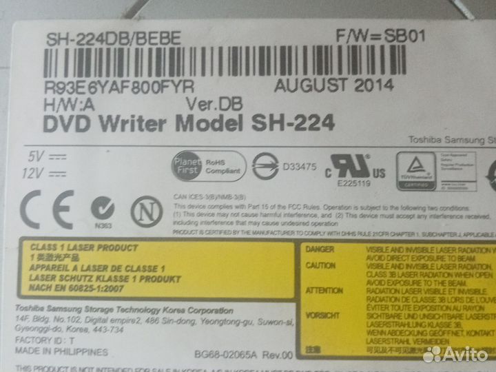 Dvd-rw SH-224 и Asus DRW-0402P/D