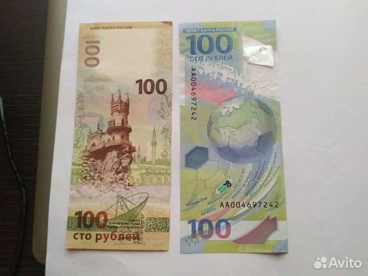 Юбилейные купюры 100 р