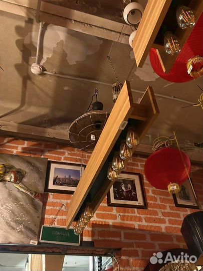 Светильник подвесной деревянный лофт