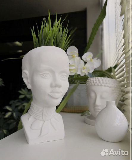 Форма силиконовая Африканка кашпо декор гипс