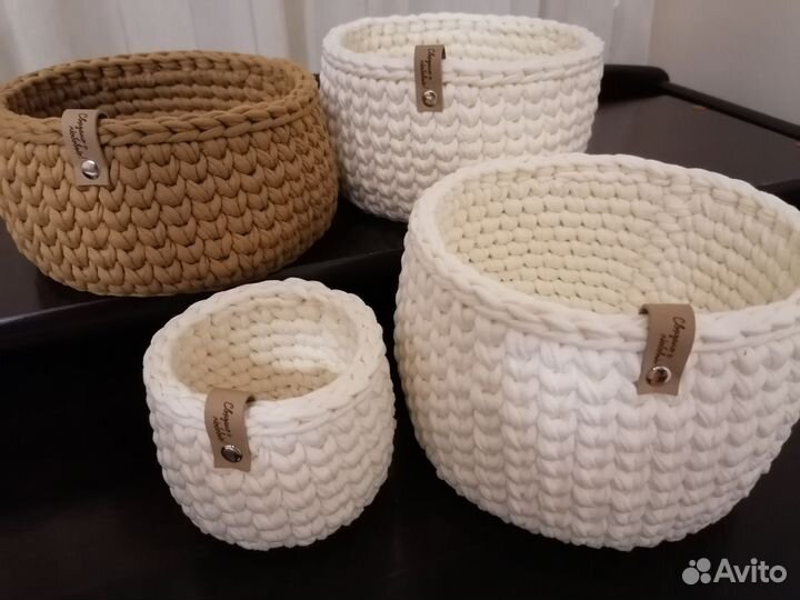 Вязанные корзины