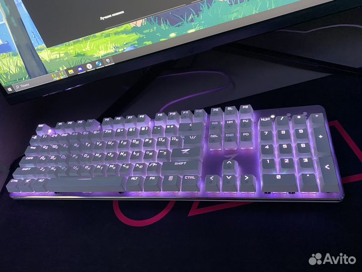 Клавиатура zet/ardor gaming blade фиолетовая