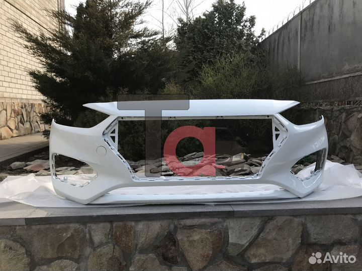 Белый бампер Солярис 2 2017-2020