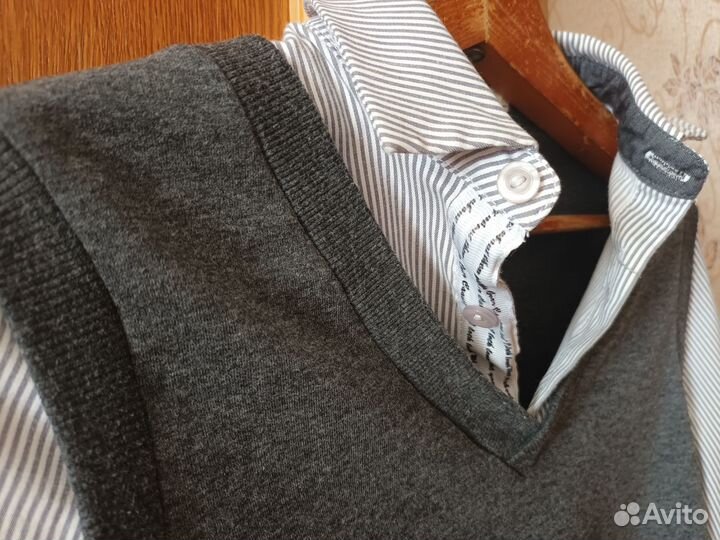 Джемпер - рубашка - жилет школьный для мальчика