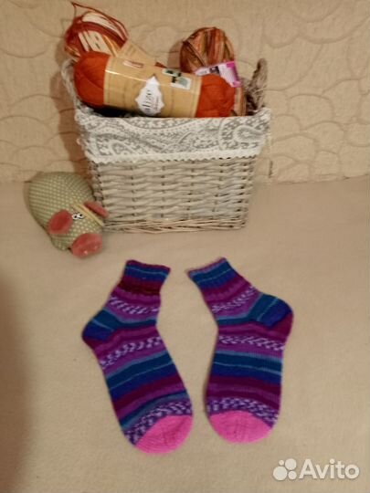 Носки шерстяные. Ручная работа